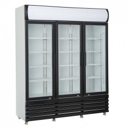 Réfrigérateur 3 portes noir en verre 1065L
